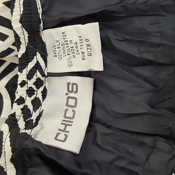 Chico's sz 0 (small) 4-6 black/white silk skirt - Picture 3 of 3